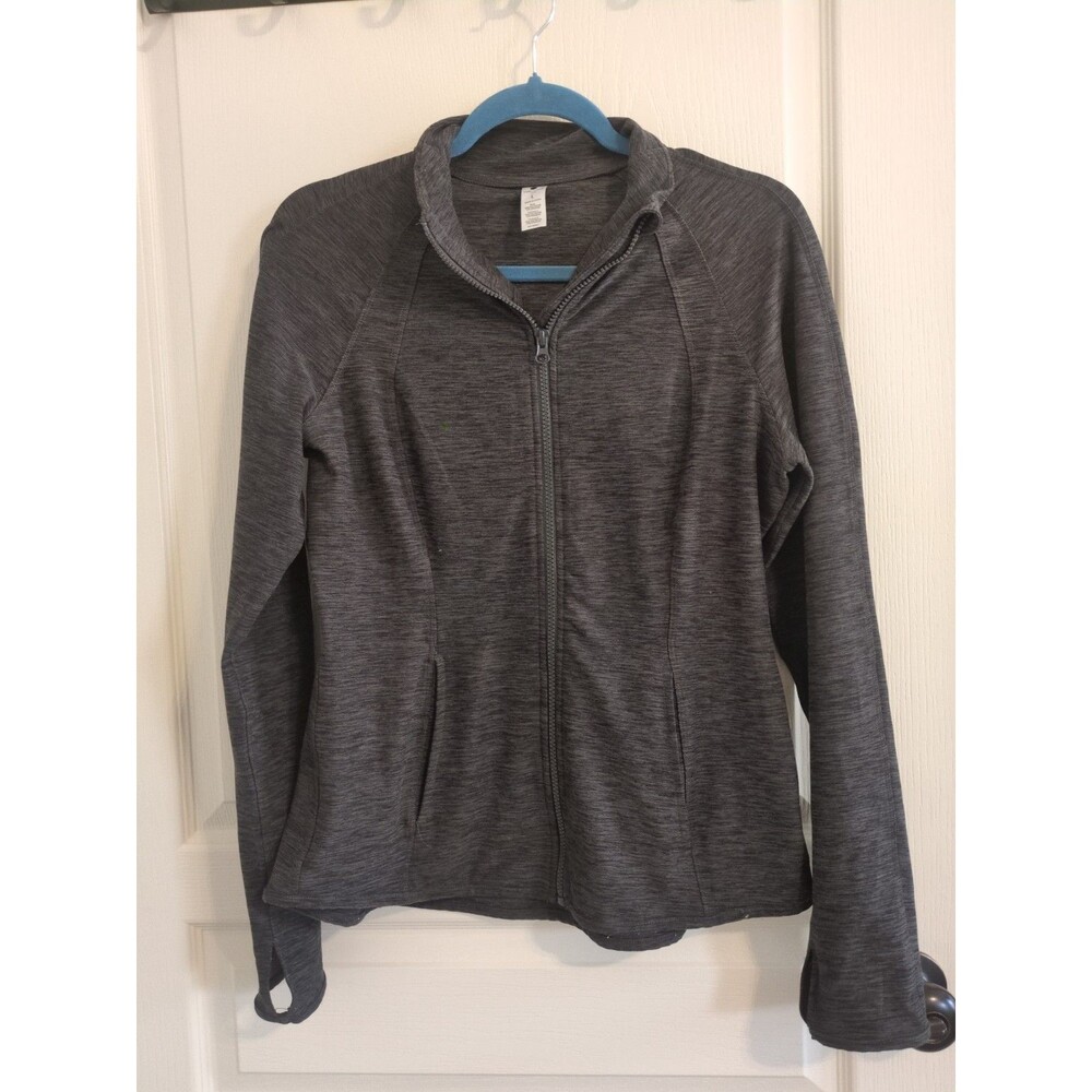 Yogalicious Lux heather charcoal full zip activewear jacket Women Large
